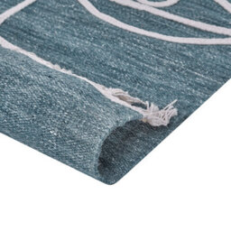 Wyld And Coco Handwoven Area Rug Blue Polyester 140 X 200 Cm Rectangle With Tassels Abstract Boho - thumbnail 4