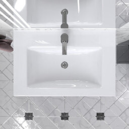Nes Home Nanuya 600mm Floor Standing Anthracite Stylish Slim Basin Vanity Unit - thumbnail 4