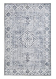 Silver Traditional Rug Persian Geometric Bordered Rug For Living Room Bedroom And Dining Room-120Cm X 170Cm - thumbnail 3