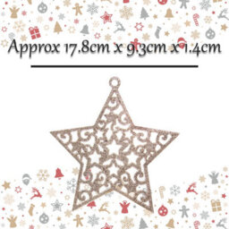 Christmas Tree Decoration Hanging Glitter Stars 6 Champagne - thumbnail 2