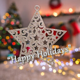 Christmas Tree Decoration Hanging Glitter Stars 6 Champagne - thumbnail 4