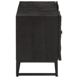 Berkfield Tv Cabinet Black 110X30X40 Cm Solid Wood Mango And Iron - thumbnail 4