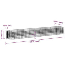 Berkfield Gabion Raised Bed Galvanised Iron 500X100X50 Cm - thumbnail 8