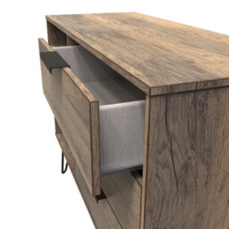 Fuji 3 Drawer Tv Unit In Vintage Oak (Ready Assembled) - thumbnail 5