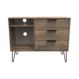 Fuji 3 Drawer Tv Unit In Vintage Oak (Ready Assembled) - thumbnail 1