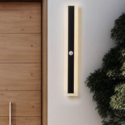 Beliani Outdoor Led Wall Light Black 60Cm Steel Acrylic With Motion & Twilight Sensor - thumbnail 1