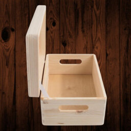 Woodeedoo Medium Pinewood Storage Box With Handles And Solid Wood Lid For Home Office Craft Trinkets Organisation 29.5X19.5X13Cm - thumbnail 4