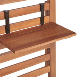 Beliani Garden Bench With Wall Panel Matino Acacia Wood 80 Cm 40 Cm Brown - thumbnail 8
