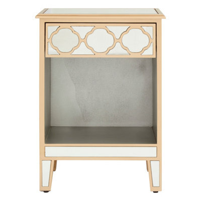 Orsina Mirrored Top Side Table, Stylish Side Table By Couch For Livingroom, Sleek Small Lounge Table For Tea - image 1