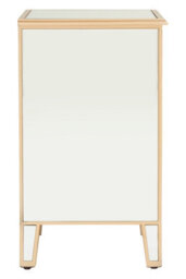 Orsina Mirrored Top Side Table, Stylish Side Table By Couch For Livingroom, Sleek Small Lounge Table For Tea - thumbnail 3