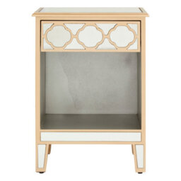 Orsina Mirrored Top Side Table, Stylish Side Table By Couch For Livingroom, Sleek Small Lounge Table For Tea