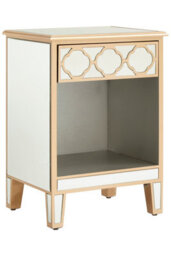 Orsina Mirrored Top Side Table, Stylish Side Table By Couch For Livingroom, Sleek Small Lounge Table For Tea - thumbnail 2