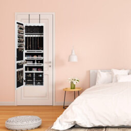 Gainoom Wall Mounted Led Mirror White Jewelry Organizer 6 Drawers - thumbnail 4