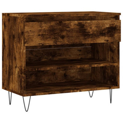 Berkfield Modern Shoe Cabinet Smoked Oak 70X36X60 Cm Engineered Wood