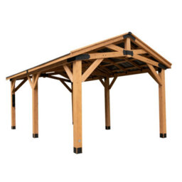 Backyard Discovery Norwood Cedar Wood Outdoor Patio Gazebo/carport With Powerport 6M X 3.7M (20Ft X 12Ft) - thumbnail 2