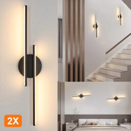 2X Indoor Wall Lights Modern Led Wall Scones 24W Warm White Lamps Bedroom 60Cm - thumbnail 3