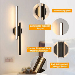 2X Indoor Wall Lights Modern Led Wall Scones 24W Warm White Lamps Bedroom 60Cm - thumbnail 7