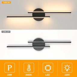 2X Indoor Wall Lights Modern Led Wall Scones 24W Warm White Lamps Bedroom 60Cm - thumbnail 8