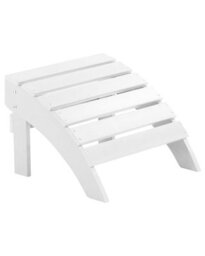 Beliani Outdoor Footstool White Faux Wood Slatted Weather-Resistant Footrest W50 X D43 X H34Cm - thumbnail 1