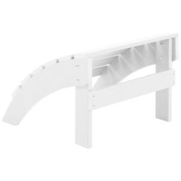 Beliani Outdoor Footstool White Faux Wood Slatted Weather-Resistant Footrest W50 X D43 X H34Cm - thumbnail 3