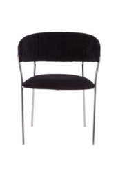 Orsina Black Channel Chrome Finish Dining Chair,decorative Armchair,chair For Outdoor Patio,stylish Lounge Chair - thumbnail 2