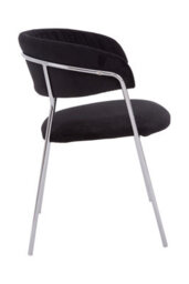 Orsina Black Channel Chrome Finish Dining Chair,decorative Armchair,chair For Outdoor Patio,stylish Lounge Chair - thumbnail 3