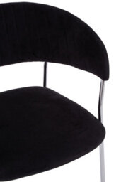 Orsina Black Channel Chrome Finish Dining Chair,decorative Armchair,chair For Outdoor Patio,stylish Lounge Chair - thumbnail 6