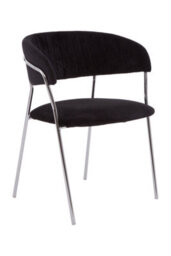 Orsina Black Channel Chrome Finish Dining Chair,decorative Armchair,chair For Outdoor Patio,stylish Lounge Chair - thumbnail 7