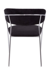 Orsina Black Channel Chrome Finish Dining Chair,decorative Armchair,chair For Outdoor Patio,stylish Lounge Chair - thumbnail 4