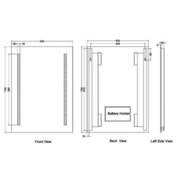 Plum&clay Sarena Battery Powered Rectangular Led Bathroom Mirror (W)50Cm (H)70Cm - thumbnail 5