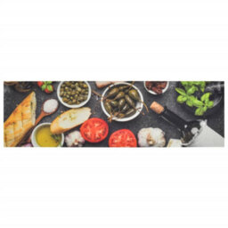 Berkfield Kitchen Rug Washable Wine & Dinner 45X150 Cm Velvet - thumbnail 2