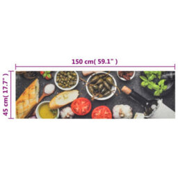 Berkfield Kitchen Rug Washable Wine & Dinner 45X150 Cm Velvet - thumbnail 5