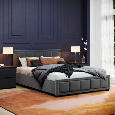 Lassic Vida Designs Vanita Double Fabric Ukfr Bed, Dark Grey - image 1