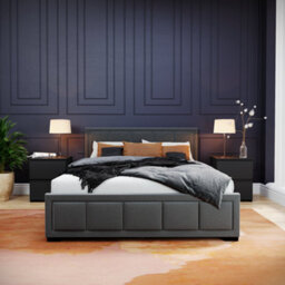 Lassic Vida Designs Vanita Double Fabric Ukfr Bed, Dark Grey - thumbnail 2