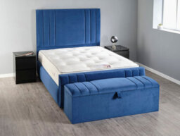 Divan Base Direct Titania Ottoman Storage Box 3Ft Single - Plush Velvet Marine - thumbnail 4