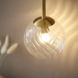 Luminosa Lighting Luminosa Rome Globe Wall Lights Brushed Aged Brass Plate & Clear Glass 2X Led G9 - thumbnail 5