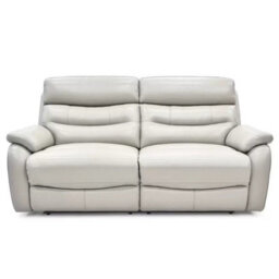 Fletcher Light Grey Leather Power Reclining Large 2 Seater Sofa With Power Headrests, Usb Charging & Pocket Sprung Seats - thumbnail 6