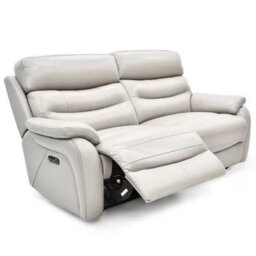 Fletcher Light Grey Leather Power Reclining Large 2 Seater Sofa With Power Headrests, Usb Charging & Pocket Sprung Seats - thumbnail 7