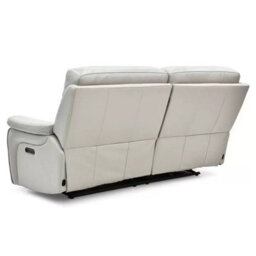 Fletcher Light Grey Leather Power Reclining Large 2 Seater Sofa With Power Headrests, Usb Charging & Pocket Sprung Seats - thumbnail 8