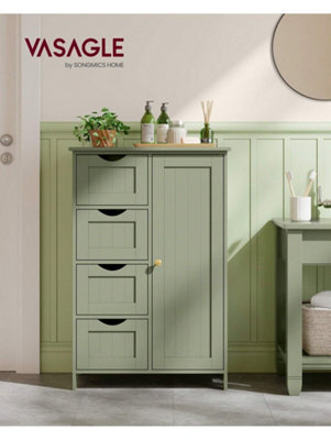 Vasagle Bathroom Floor Storage Cabinet, Bathroom Storage Unit With 4 Drawers, Freestanding Bathroom Cabinet - image 1