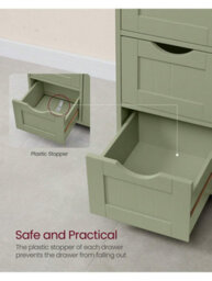 LEDREM Bathroom Floor Storage Cabinet, Bathroom Storage Unit With 4 Drawers, Freestanding Bathroom Cabinet With 1 Door, For The Bathroom - thumbnail 6