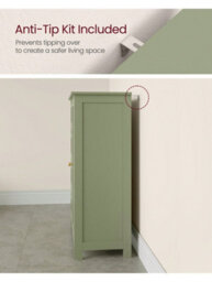LEDREM Bathroom Floor Storage Cabinet, Bathroom Storage Unit With 4 Drawers, Freestanding Bathroom Cabinet With 1 Door, For The Bathroom - thumbnail 4