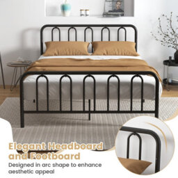 Costway King Size Metal Bed Frame W/ Headboard Platform Bed W/ Metal Slats Support - thumbnail 6