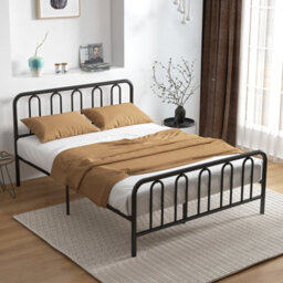 Costway King Size Metal Bed Frame W/ Headboard Platform Bed W/ Metal Slats Support - thumbnail 4