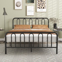 Costway King Size Metal Bed Frame W/ Headboard Platform Bed W/ Metal Slats Support - thumbnail 3
