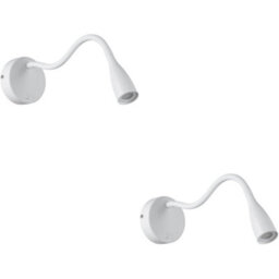 Loops 2 Pack Sleek Modern White Led Wall Light For Indoor Spaces - Perfect Home Illumination - thumbnail 1