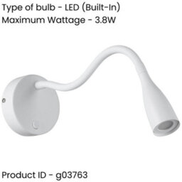 Loops 2 Pack Sleek Modern White Led Wall Light For Indoor Spaces - Perfect Home Illumination - thumbnail 2