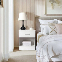 2Pcs Compact Nightstand Bedside Tables Bedroom Side Tables 1 Drawer 1 Shelf - thumbnail 5