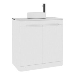 Royal Bathrooms Venice 800mm Gloss White Freestanding Bathroom Countertop Vanity Unit 2 Door With Art Basin - thumbnail 7