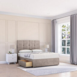 "Sloomy 4Ft Jasmine Plush Pebble Memory Foam Bed Set With No Drawers Mattress & 26"" Headboard - Small Double" - thumbnail 1